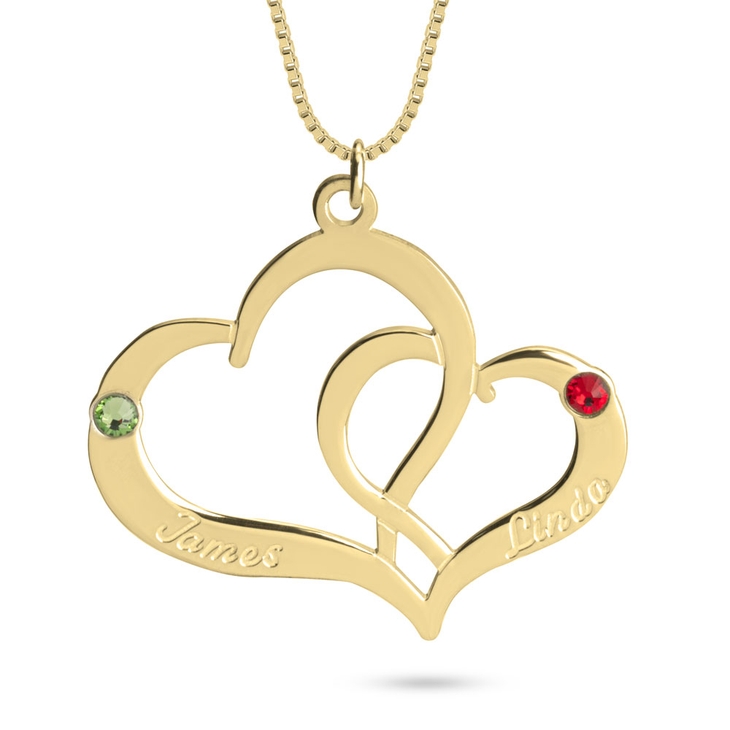 Two Heart Personalized Necklace