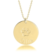 Circle Dog Paw Necklace