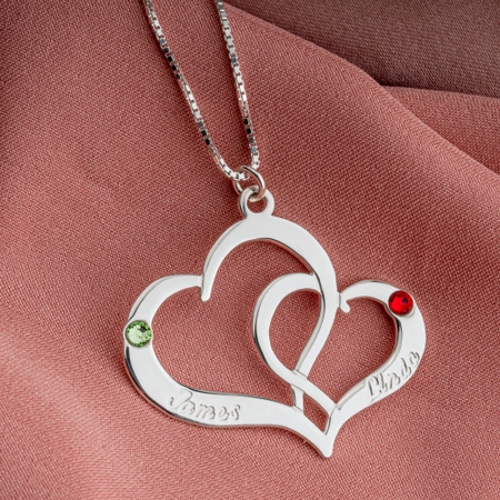 Two Heart Personalized Necklace