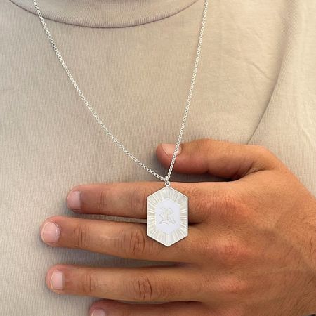 Hexagon Initial Necklace