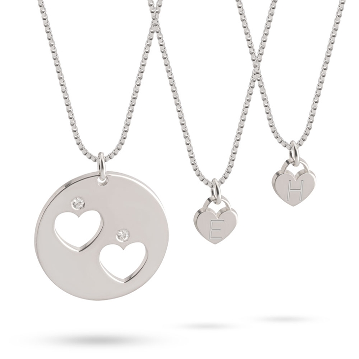 Mother Daughter Diamond Necklace Set