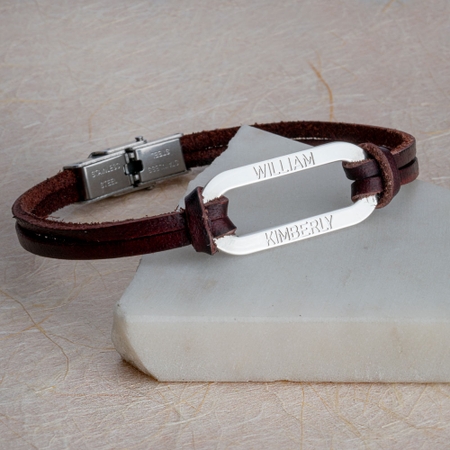 Men's Personalized Leather Bracelet