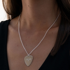 Diamond Guitar Pick Necklace - Thumbnail Model