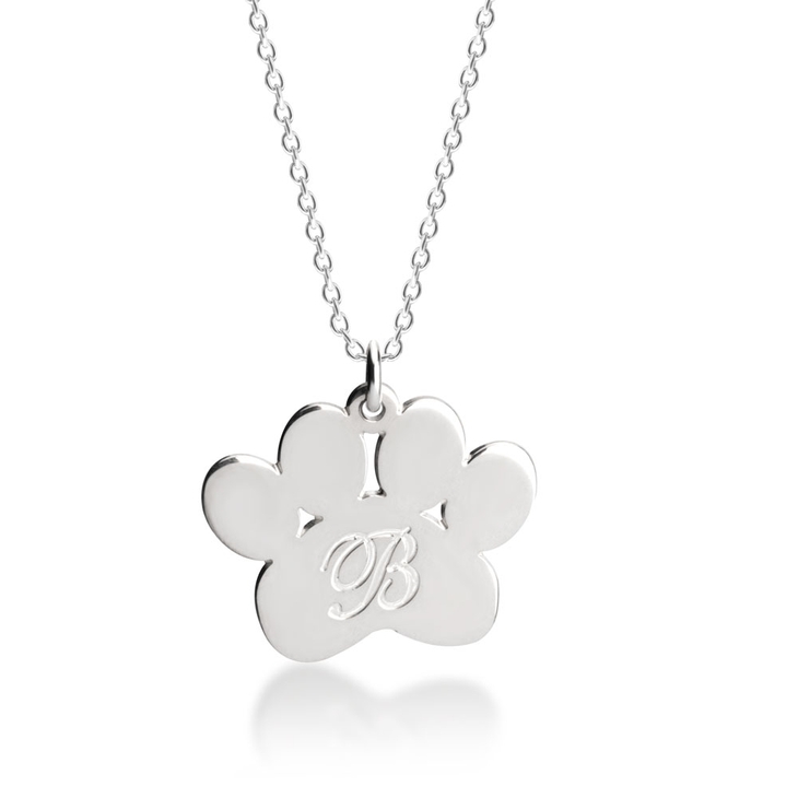 Paw Necklace with Initial