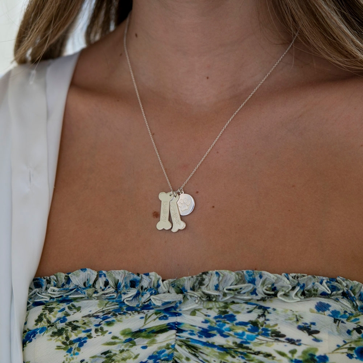 Bone Necklace with Dog's Name model