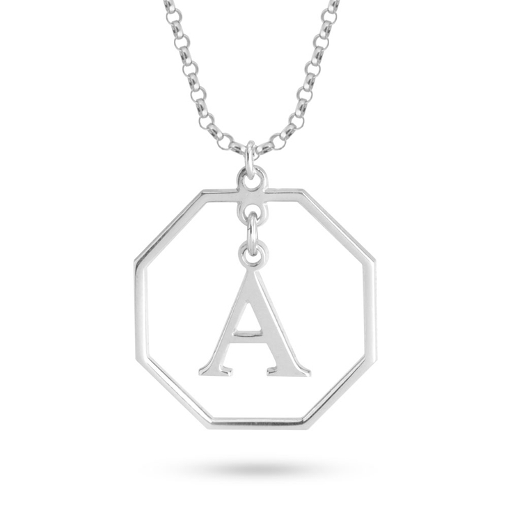 Octagonal Letter Pendant