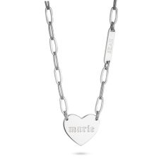 Paperclip Heart and Bar Necklace