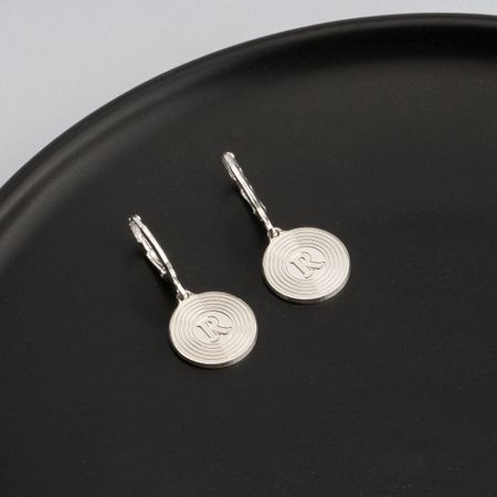 Circle Earrings with Letter
