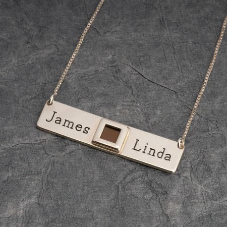 Jewish Nano Bible Bar Necklace for Couples