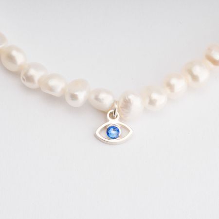 Evil Eye Pearl Necklace 