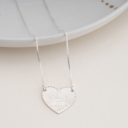 Heart Triangle Evil Eye Necklace