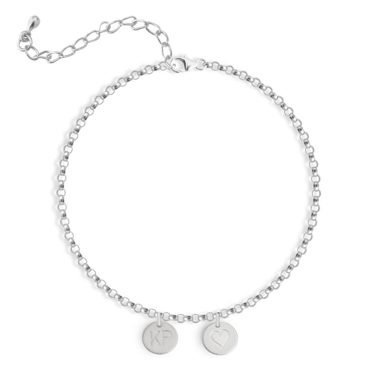 Two Initial Engraved Anklet