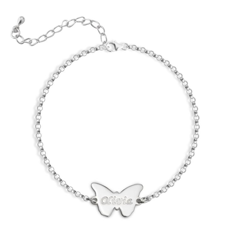 Name Butterfly Anklet