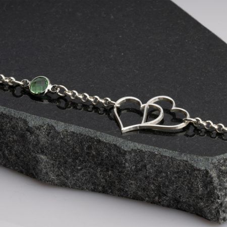 Heart anklet with birthstone