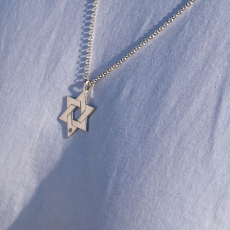 Diamond Star of David Necklace for Men