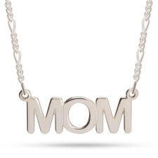 Mom Necklace with Figaro Chain