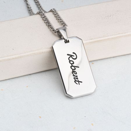Custom Engraved Dog Tag Necklace For Men