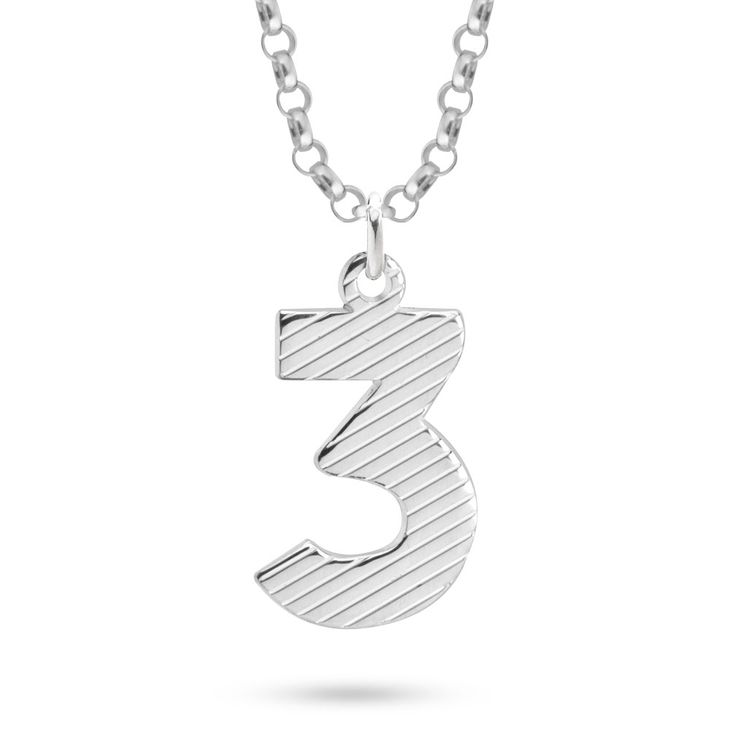 Textured Number Necklace