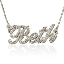 Cubic Zirconia Name Necklace