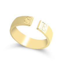 Open Ring with Initials