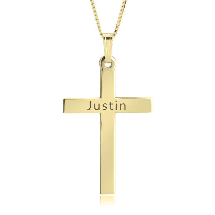 Delicate Engraved Cross Necklace