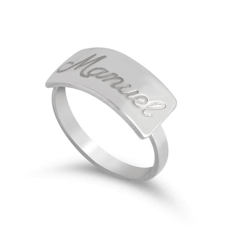 Engraved Bar Name Ring