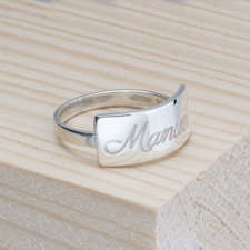 Engraved Bar Name Ring - Thumbnail Model