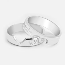 Personalized Heart Cutout Ring Set - Thumbnail 2