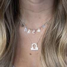 Libra Zodiac Necklace - Thumbnail Model