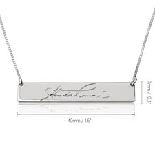 Bar Handwriting Necklace - Thumbnail Information