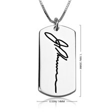 Dog Tag Handwriting Necklace - Thumbnail Information