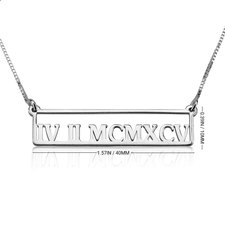 Personalized Roman Numeral Necklace - Thumbnail Information