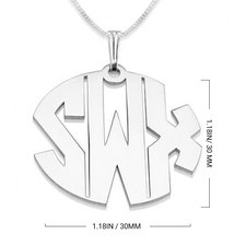 Block Letters Monogram Necklace - Thumbnail Information