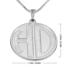 Sparkling 2 Letters Monogram Necklace - Thumbnail Information