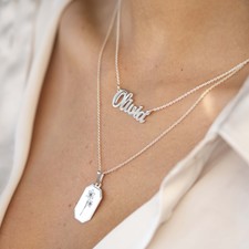 Cursive Name Necklace - Thumbnail Model