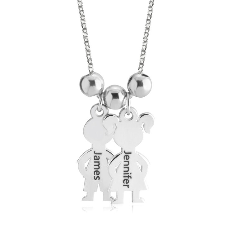 Boy And Girl Necklace Charm - Picture 2