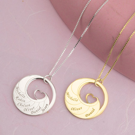 Mother Necklace With Engraved Names