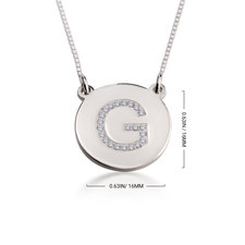 Cubic Zirconia Initial Pendant Necklace - Thumbnail Information