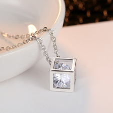 Crystal Cube Necklace - Thumbnail 2