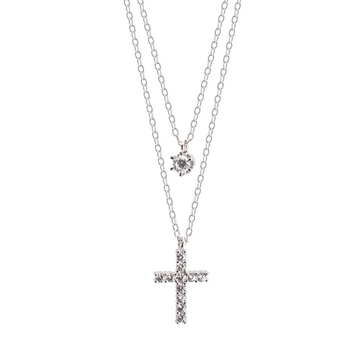 Layered Cross Necklace 