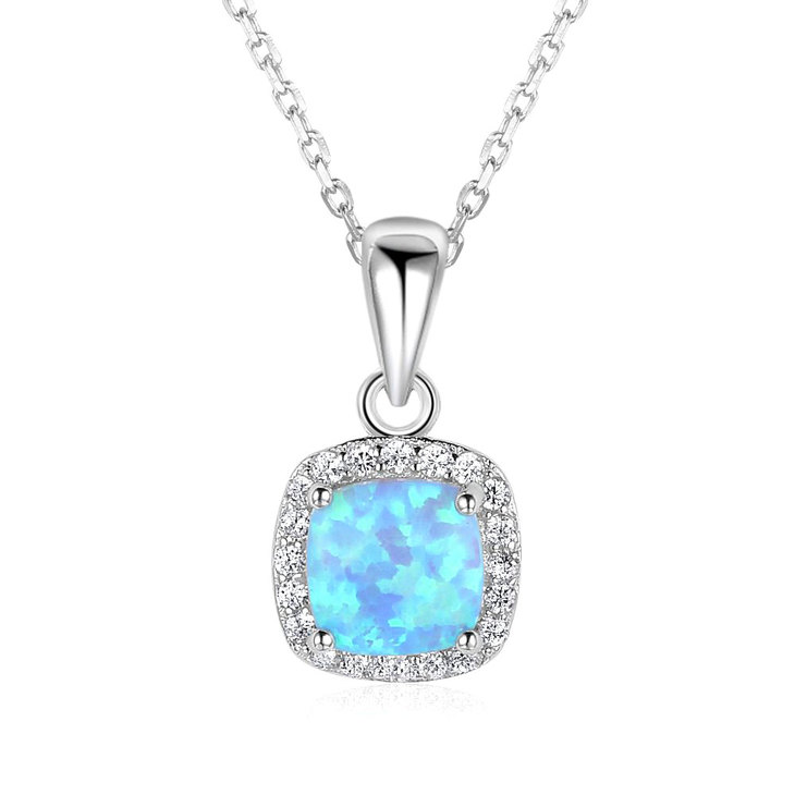 Square Opal Necklace