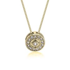 Round Pendant Necklace With Zirconia