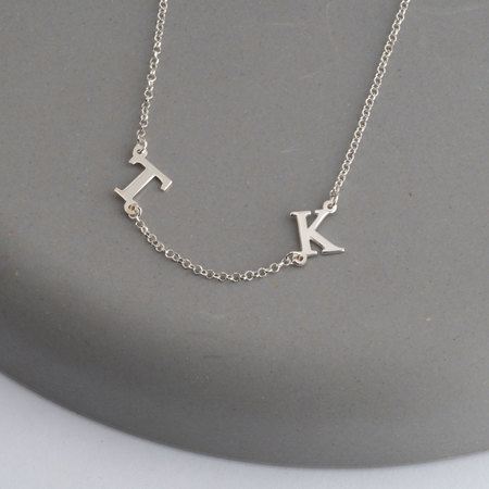 Sideways Initial Letter Necklace