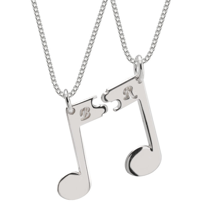 Music Note Necklace for Couples