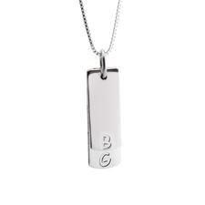 Vertical Bar Necklace With Initials