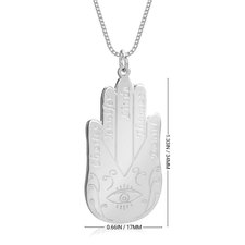 Hamsa Necklace with Names - Thumbnail Information