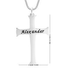 Engraved Unique Cross Necklace - Thumbnail Information