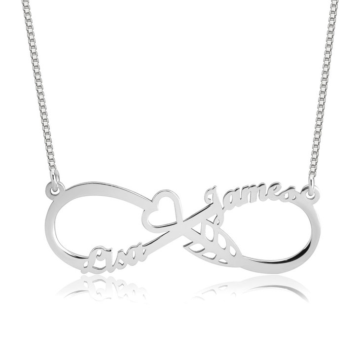 Heart With Arrow Infinity Necklace