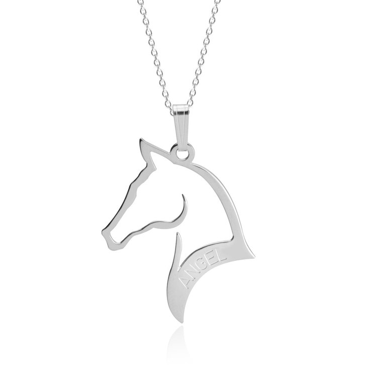 Engraved Horse Name Necklace