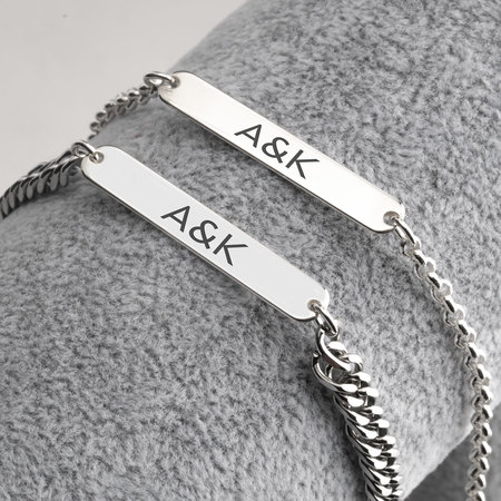 His And Hers Initial Bracelet Set